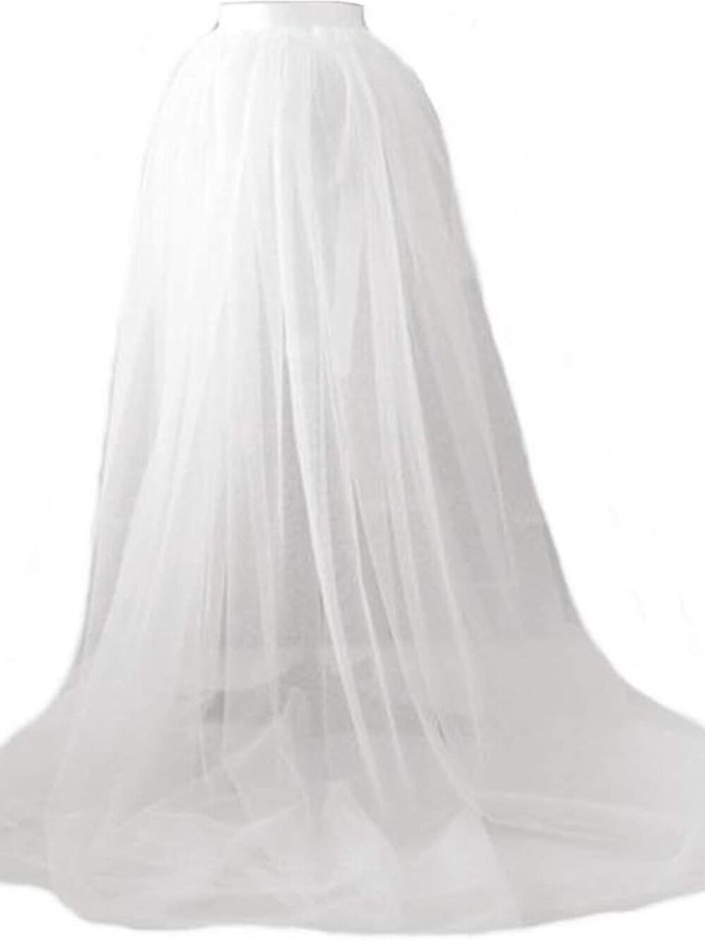 Long Tulle Bridal Maxi Overskirt Detachable Wedding Train